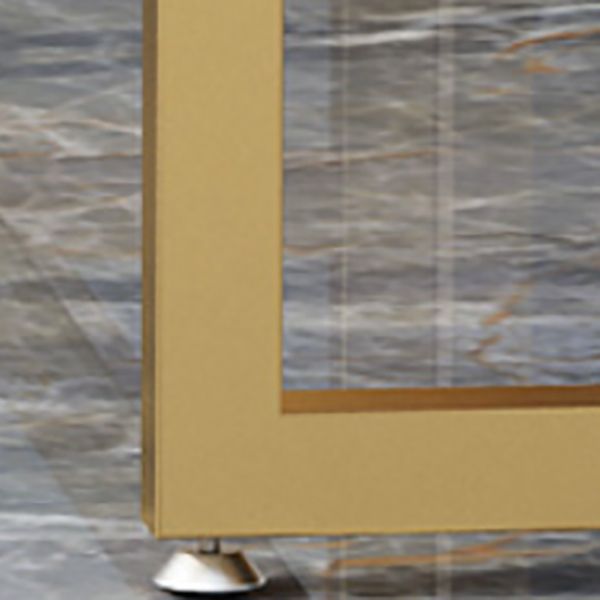 Stone Bar Dining Table Glam Rectangle Bar Table with Trestle Pedestal for Milk Tea Shop