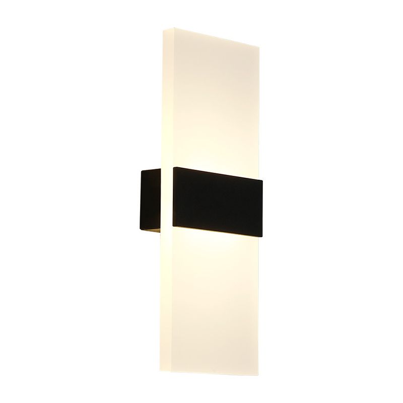 Moderno de moda simple estilo geométrico mate de pared de metal 1 apliques de luz