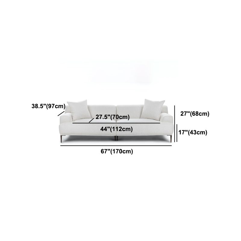 Contemporary Cushions Standard Recessed Arm Sofa for Living Room