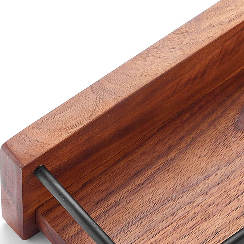 Solid Wood Bathroom Accessory Set Foldable Metal Bathroom Hardware