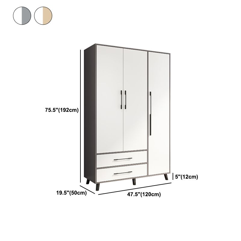 Engineered Wood Wardrobe Armoire Modern Style Wardrobe for Bedroom