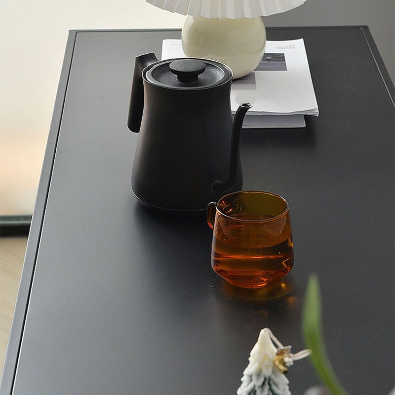 Contemporary Metal Shelf Bookcase Black Etagere Book Shelf for Study Room