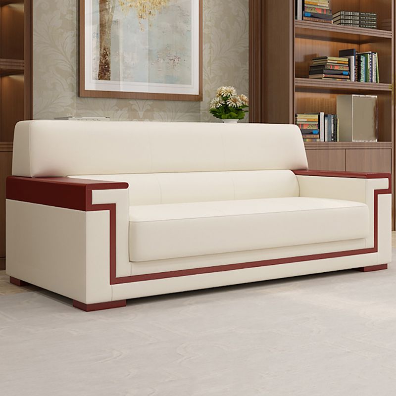Contemporary Tight Back Standard Sofa 35.43"High Square Arm Sofa, Beige