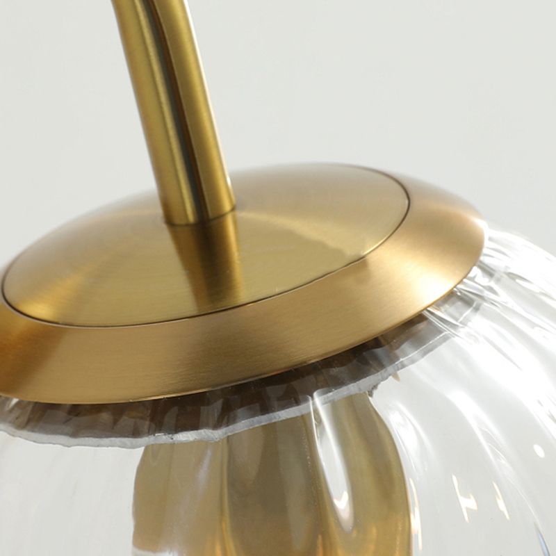 1-Light Metal Wall Sconce Modern Simple Wall Mount Lamp with Glass Shade for Bedroom