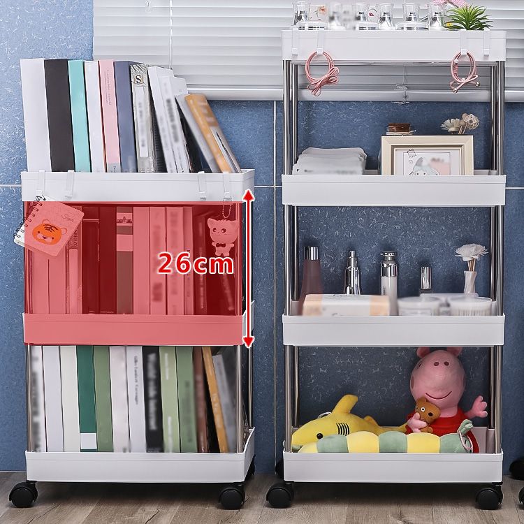 Plastic Bookshelf White Open Shelf Bookcase for Home Study Room Office