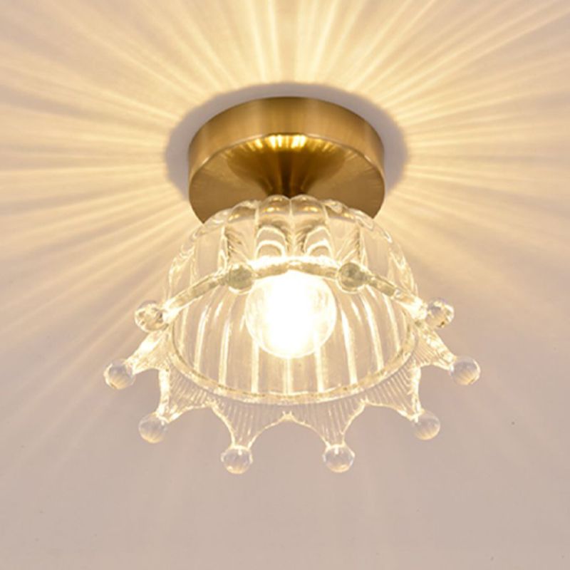 Modern Ceiling Lamp Geometric Flush Mount Light Fixture with Glass Shade for Bedroom