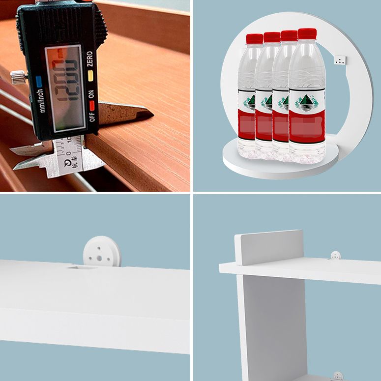 Closed Back Bookshelf Contemporary Style Wall Mounted Bookcase for Study Room and Office