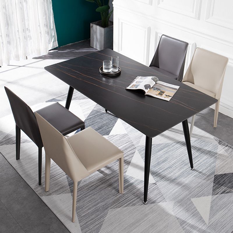 Chaises de salle à manger en métal de style scandinave chaise sans bras solide pour la maison