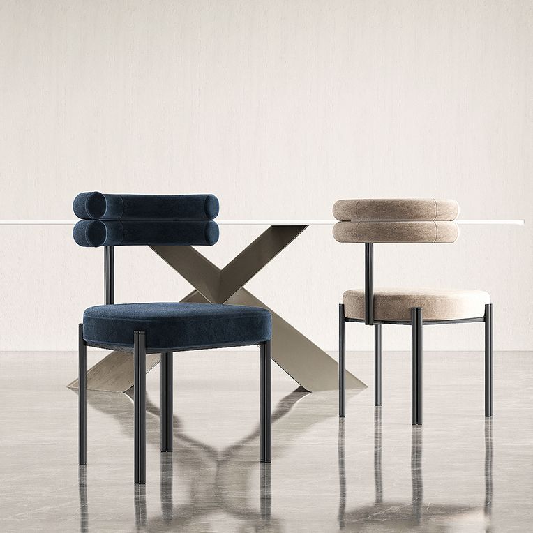 Sillas de comedor de metal estilo moderno Sillas de comedor sin brazos para cocina