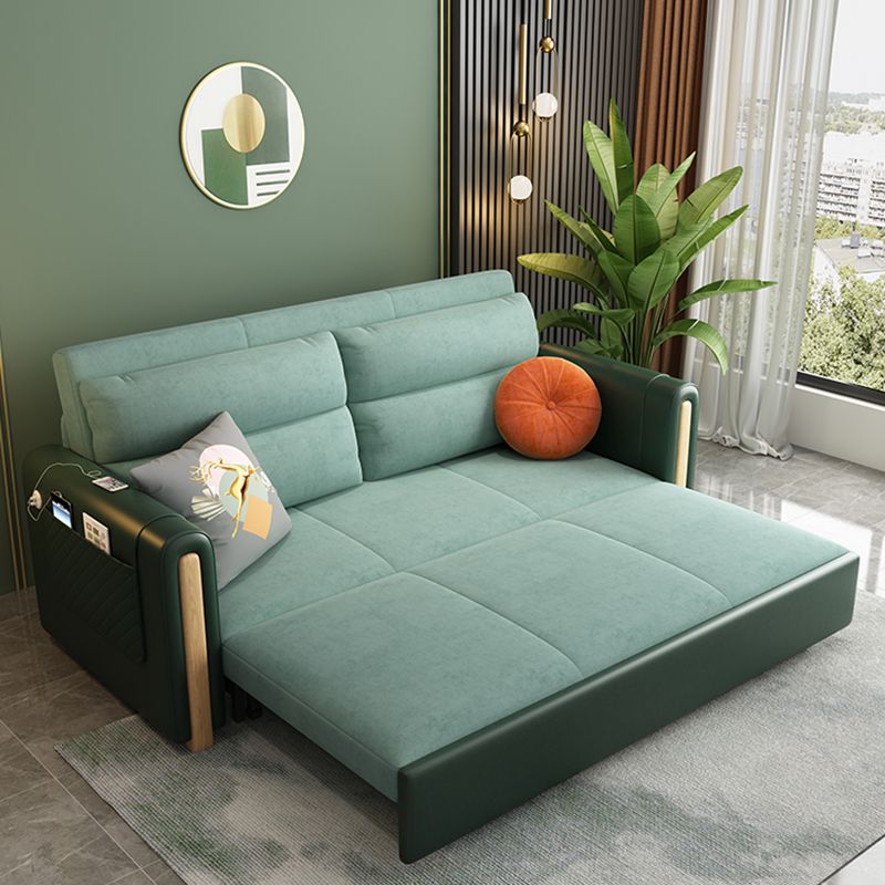 Convertible Contemporary Slipcovered Bed Sofa Couch with Pillows