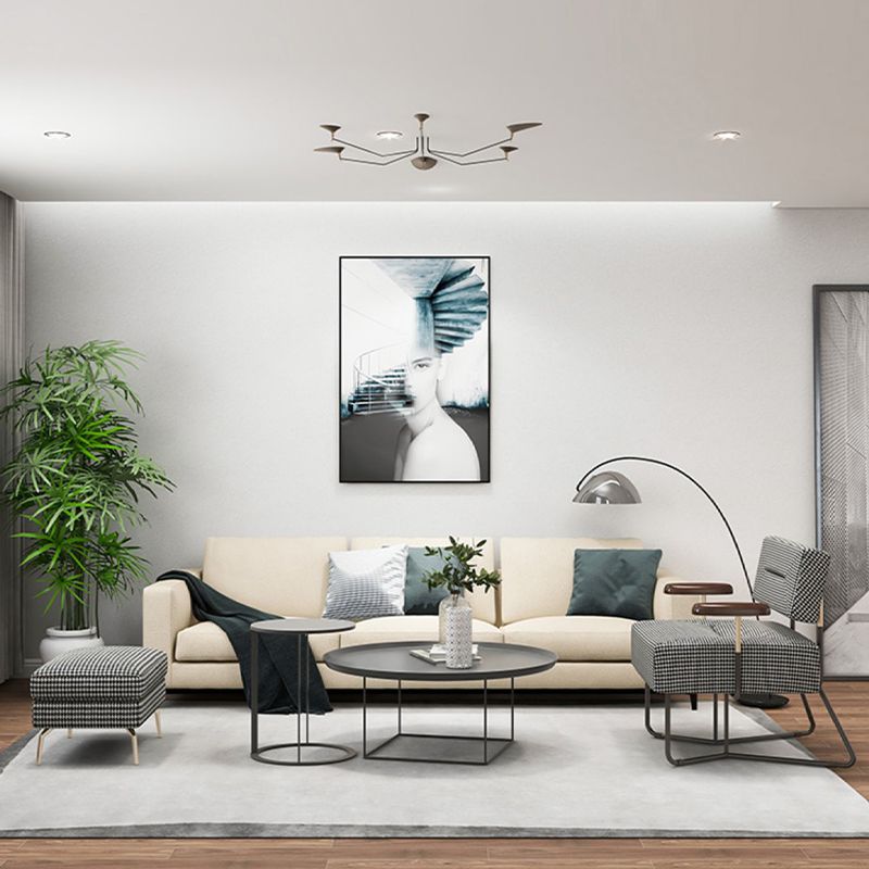 Contemporary Fabric Arms Included with Black Legs Accent Armchair