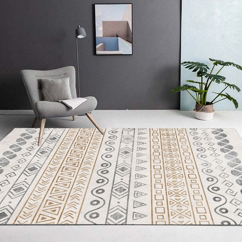 Boho-Chic Harlequin Print Carpet Polyester Indoor Carpet Non-Slip Backing Rug for Living Room