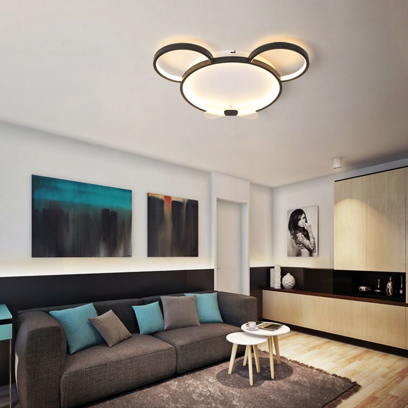 Mouse Flush Mount Ceiling Light Kids Acrylic Ceiling Flush Mount for Children Bedroom