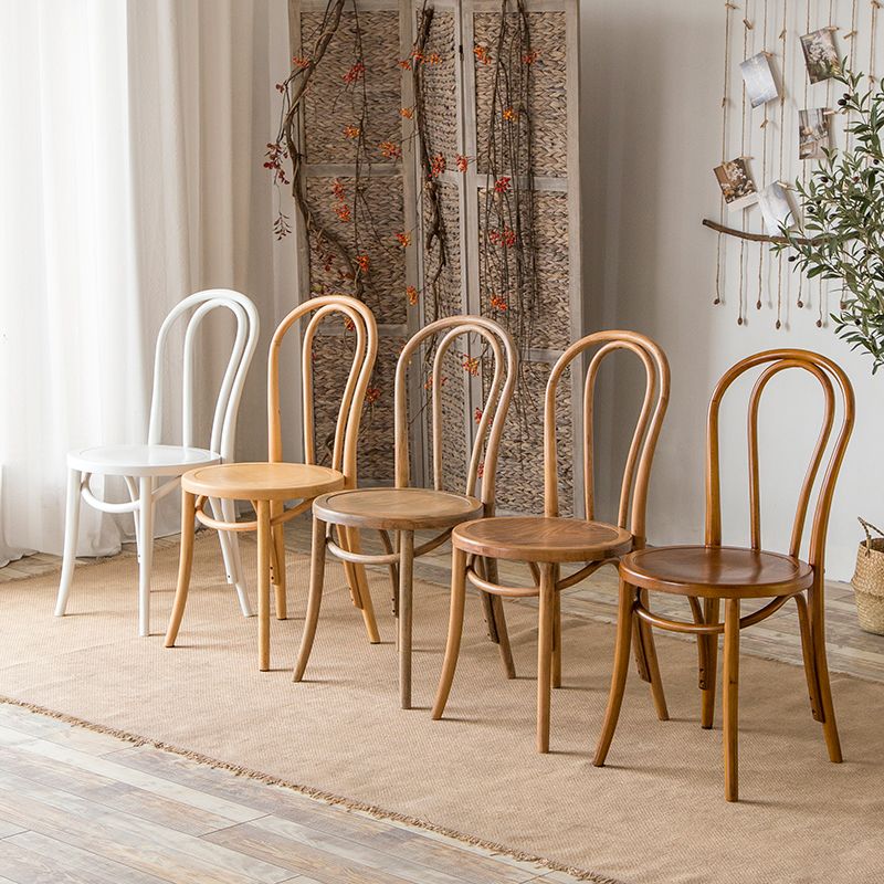 Sillas modernas de madera maciza de haya, juego de sillas laterales con respaldo Windsor para comedor y cocina