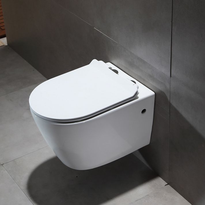 Modern Wall Mount Toilet All-In-One Porcelain Single Flush Toilet Bowl