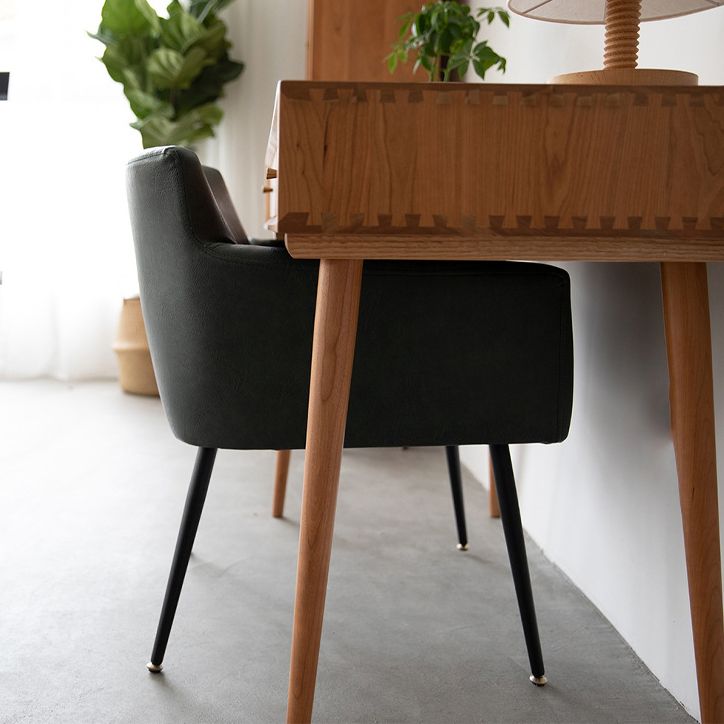 Contemporary Chairs Kitchen Parsons Dining Armchair with Carbon Steel Legs