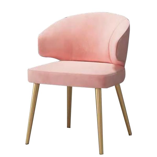 Metal Glam Style Side Chair Wingback Arm Chair with Gold Legs