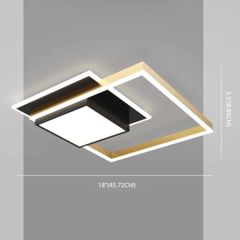 Acrylic Contemporary Style LED Ceiling Light Minimalism Aluminum Nordic Style Flush Mount Lighting Fixture in Gold