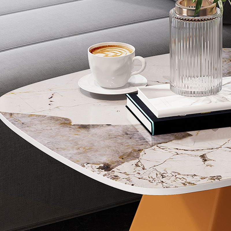 23.6" Floor Solid Wood Side Table Modern Multi - Color Marble Side Accent Table
