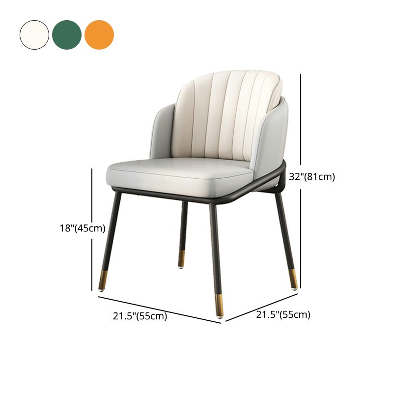 Upholstered Side Chairs Nordic Design Solid Back Armless Dining Chairs