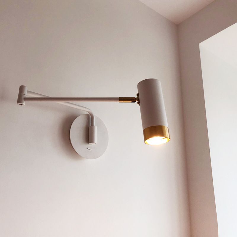 Modern Creative 1-Light Wall Lamp Cylindrical Iron Wall Light for Bedroom
