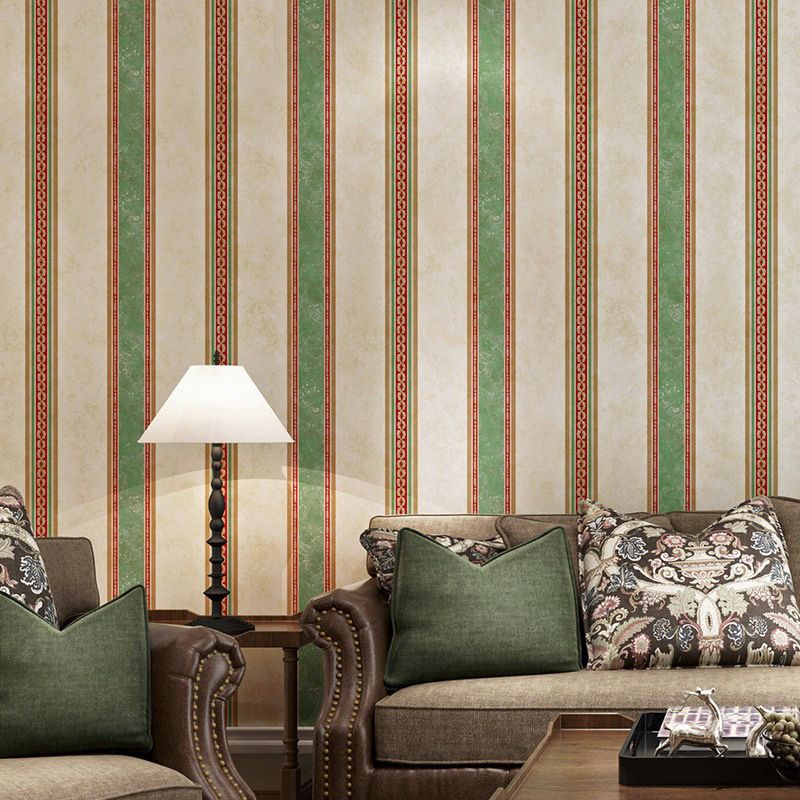 European Vertical Stripes Wallpaper Decorative Non-Pasted Wall Decor, 33'L x 20.5"W