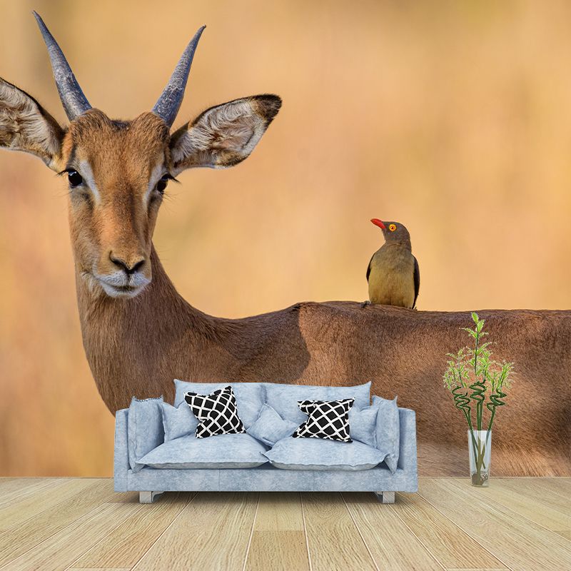 Antelope Mural Wallpaper Moisture Resistant Wall Covering for Home Decor