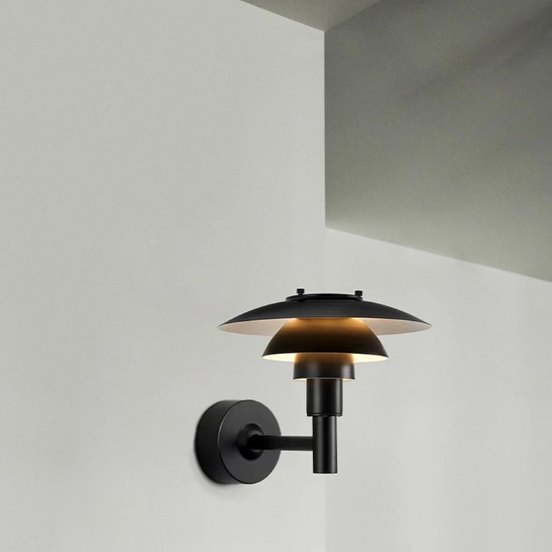 Matte Black Wall Lamp Industrial Aluminum 1 - Light Wall Armed Sconce