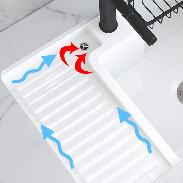 Modern Bathroom Sink Porcelain Rectangular Undermount Bathroom Sink with Pop-Up Drain