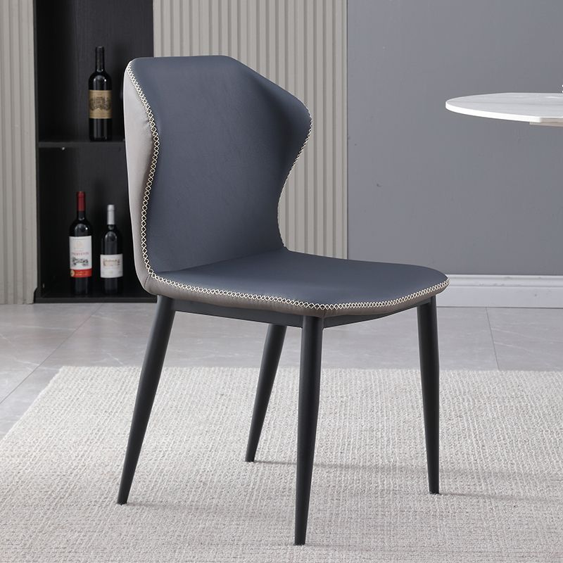 Industrial Metal Dining Room Chairs Armless Wingback Side Chair (Set of 2)