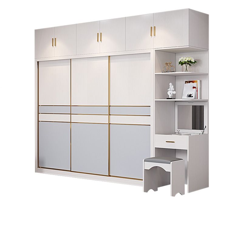 Bedroom Storage Cabinet Coastal Wooden Rectangle Wardrobe Armoire