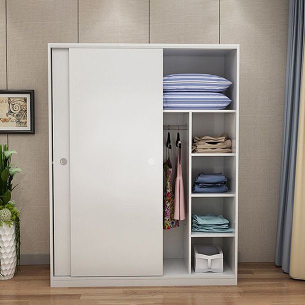 Two Doors Wardrobe Armoire Modern Engineered Wood Wardrobe Closet