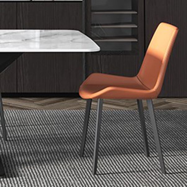 Contemporary Dining Set 1/4/5/7 Pcs Black Sintered Stone Dining Table and Armless Chairs