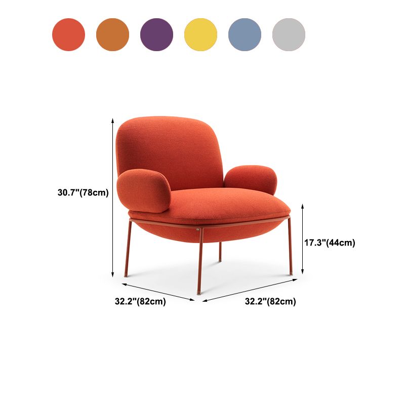 Contemporary 32.3"Wide Velvet Fixed Back Sponge 4 Legs Arm Chair