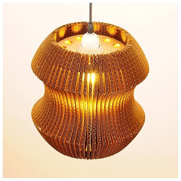 Accampatura intrecciata Accendere la carta ondulata in stile asiatico 1 lampada a ciondolo in lampadina in beige/marrone