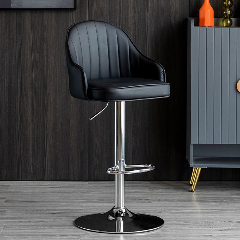 Indoor Modern Leather Barstool Rotating Lifting Bar Stool with Armrests