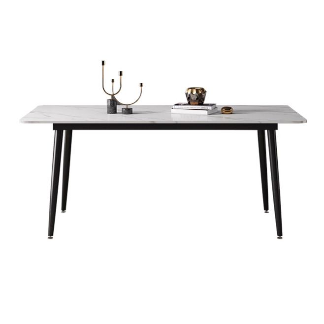 Mesa de comedor de piedra sinterizada Estilo industrial 4 patas Mesa base de rectángulo para comedor