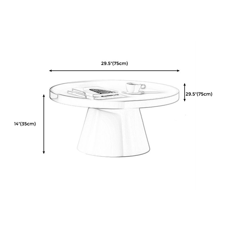 Modern Tray Top Pedestal Coffee Table Metal Round Table for Living Room