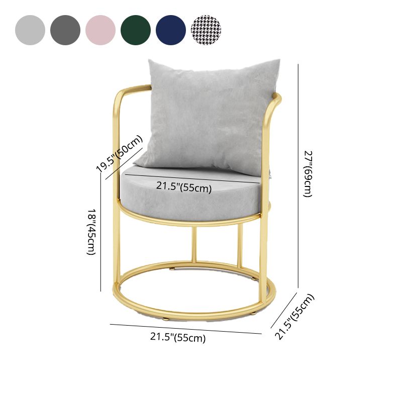 Glam Metal Dining Room Chair Open Back Dining Side Chair for Restaurant Use