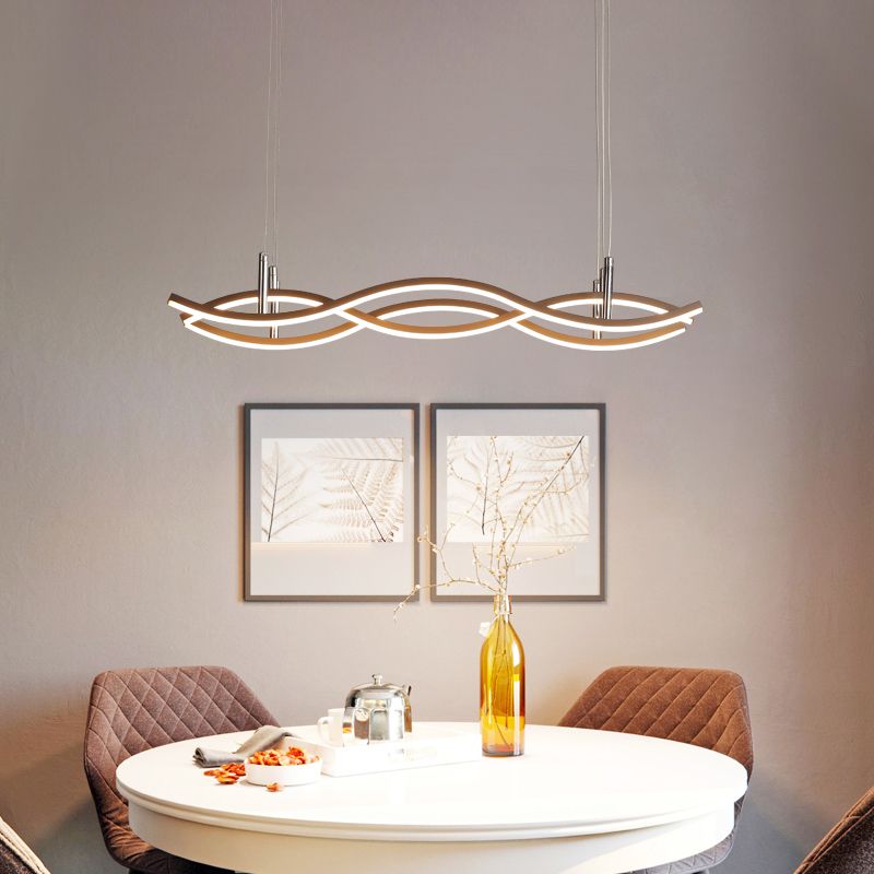 Contemporary Style Linear Shape Island Lighting Ideas Metal 3 Light Island Pendants