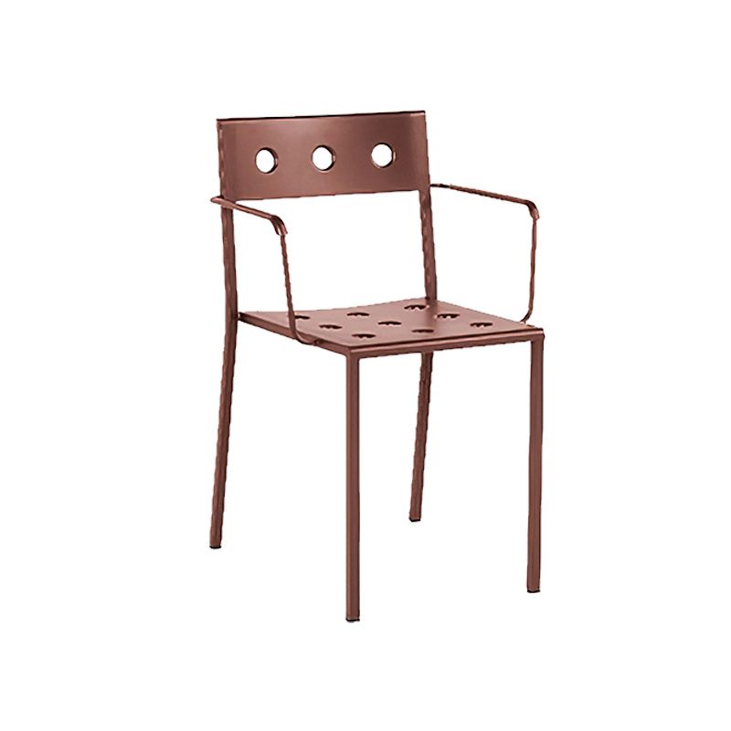 Industrial Metal Dining Side Chair Open Back Stacking Outdoor Chair