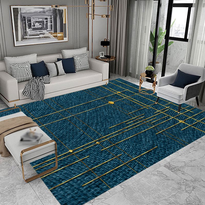 Gold Modern Teppich Polyester Graphic Teppich Waschbar Teppich für Wohnzimmer