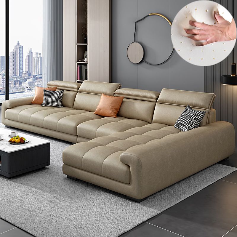 4-seater Sectional with Adjustable Head Pillow for Living Room