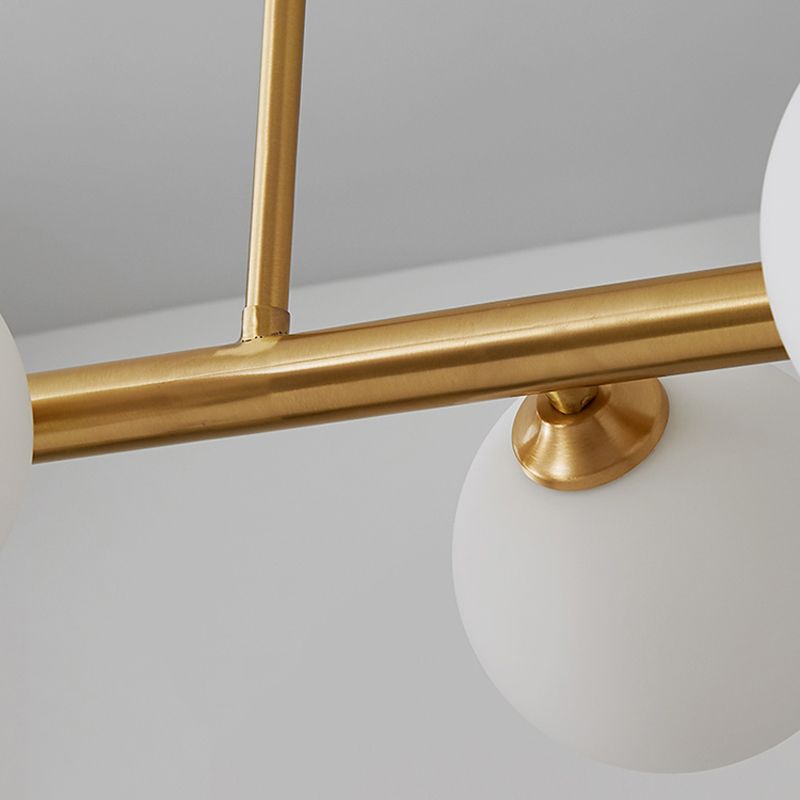 Modern Simple Hanging Lamp Glass Ball Shape Shade Island Light Fixture for Living Room