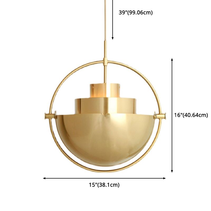 Contemporary Shaded Hanging Light Fixture Metal Living Room Ceiling Pendant Light