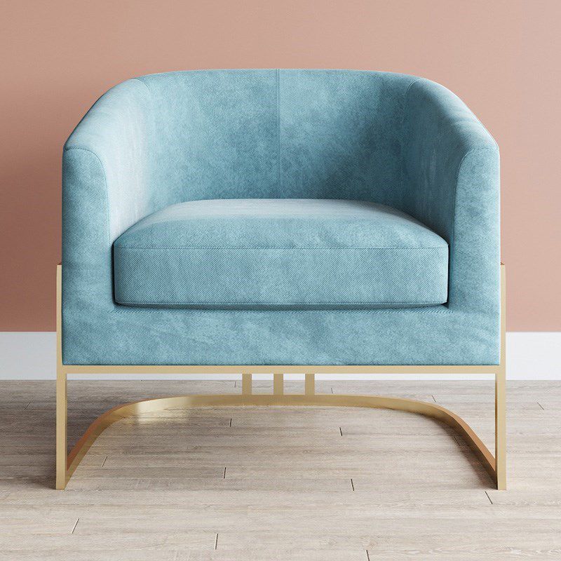 Contemporary 28" Wide Fixed Back Sloped Arms Sponge Barrel Chair