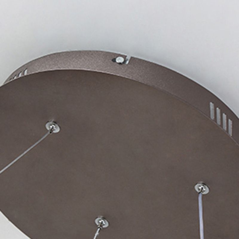 Modern Aluminum Ceiling Hung Fixture Brown Circle Down Lighting Pendant