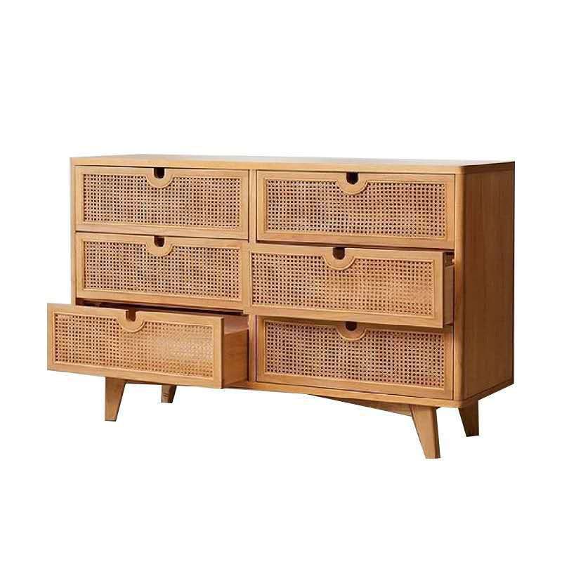 Modern Accent Chest Rectangle Side Cabinet with Natural Finish