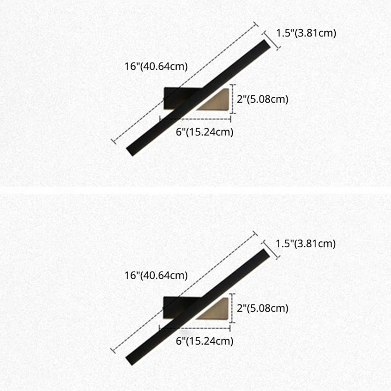 Lámpara de pared de pared LED creativa moderna Lámpara de pared giratoria rectangular de hierro giratorio con sombra acrílica