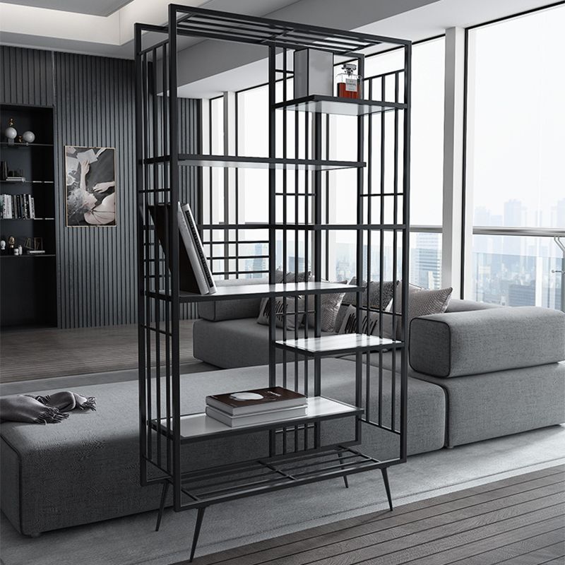 70.87"H Bookshelf Open Back Glam Style Bookcase for Home Office Study Room